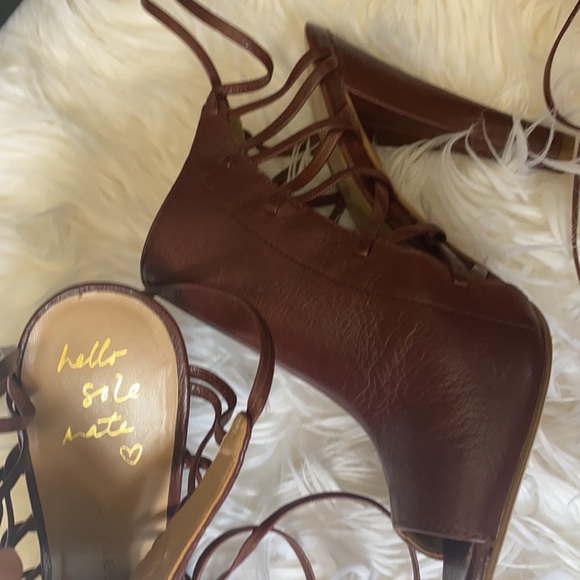 Real leather lace up sandals - Picture 4 of 5